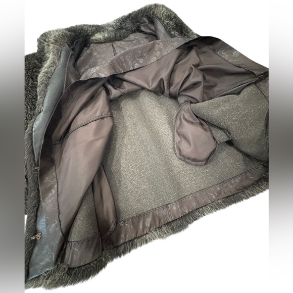 Vintage Real Fur Coat Women’s Brown Shawl Collar - Picture 8 of 10